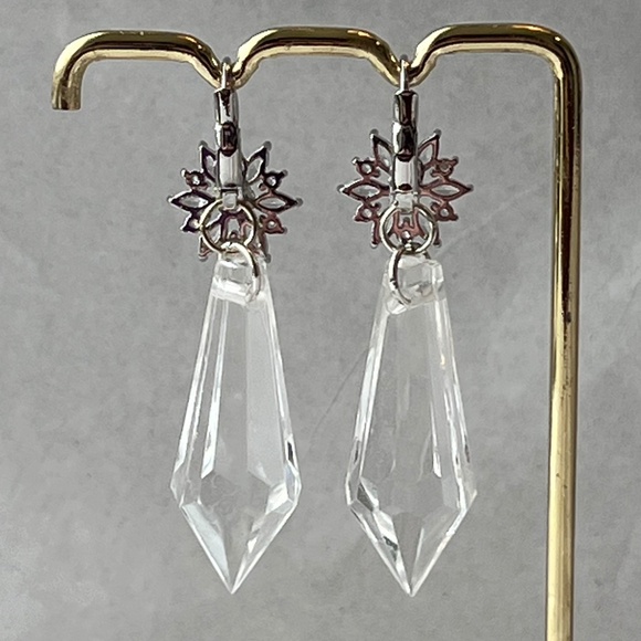 Nosferatu Ellen’s Pendulum Earrings Handmade Replicas Flower Hoops + Crystals - Picture 9 of 14